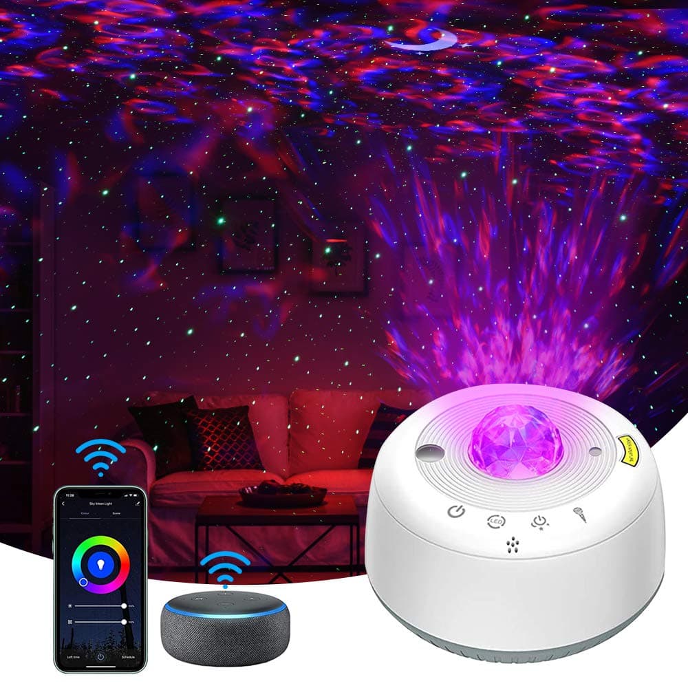 Star Projector, Smart Galaxy Projector Night Light Compatible with Alexa, 3 in 1 LED Moon Starry Light Projector with App and Voice Control for Kids Adults, Bedroom, Party Decor