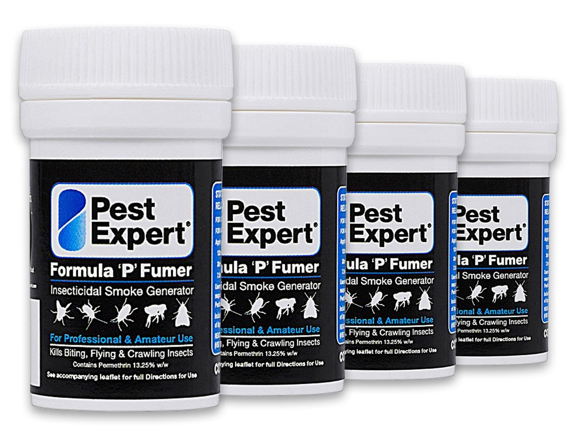 Pest Expert Cluster Fly Killer Smoke Bombs 4 x 3.5g - Formula 'P' Fumer Cluster Fly Bomb (HSE approved and tested – professional strength product)