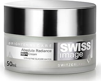 Swiss Image Radiance Night Cream with Niacinamide, White Ten Complex & Alpine Glacier Water 50ml | Boosts Radiance, Supports Skin Barrier | With Shea Butter & Centella | All Skin Type | Swiss Made