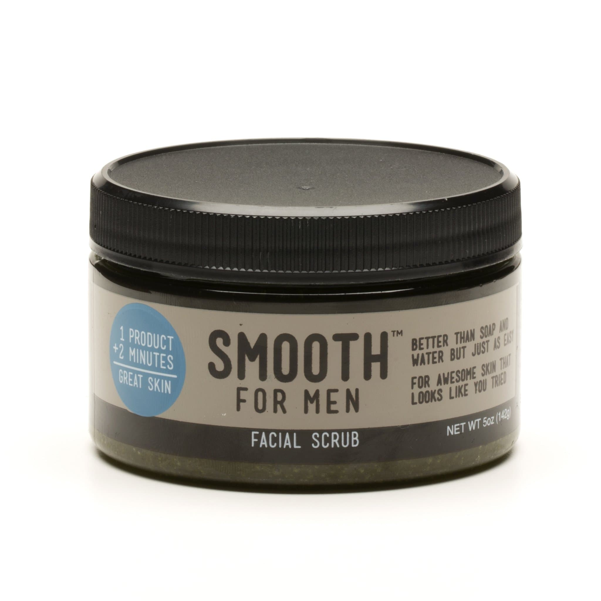 Smooth for Men by Simple Sugars Green Tea with Tea Tree Oil Facial - Cleansing Exfoliating Moisturizer for Sensitive Skin, Acne and Oily Prone Skin, Eczema, Psoriasis
