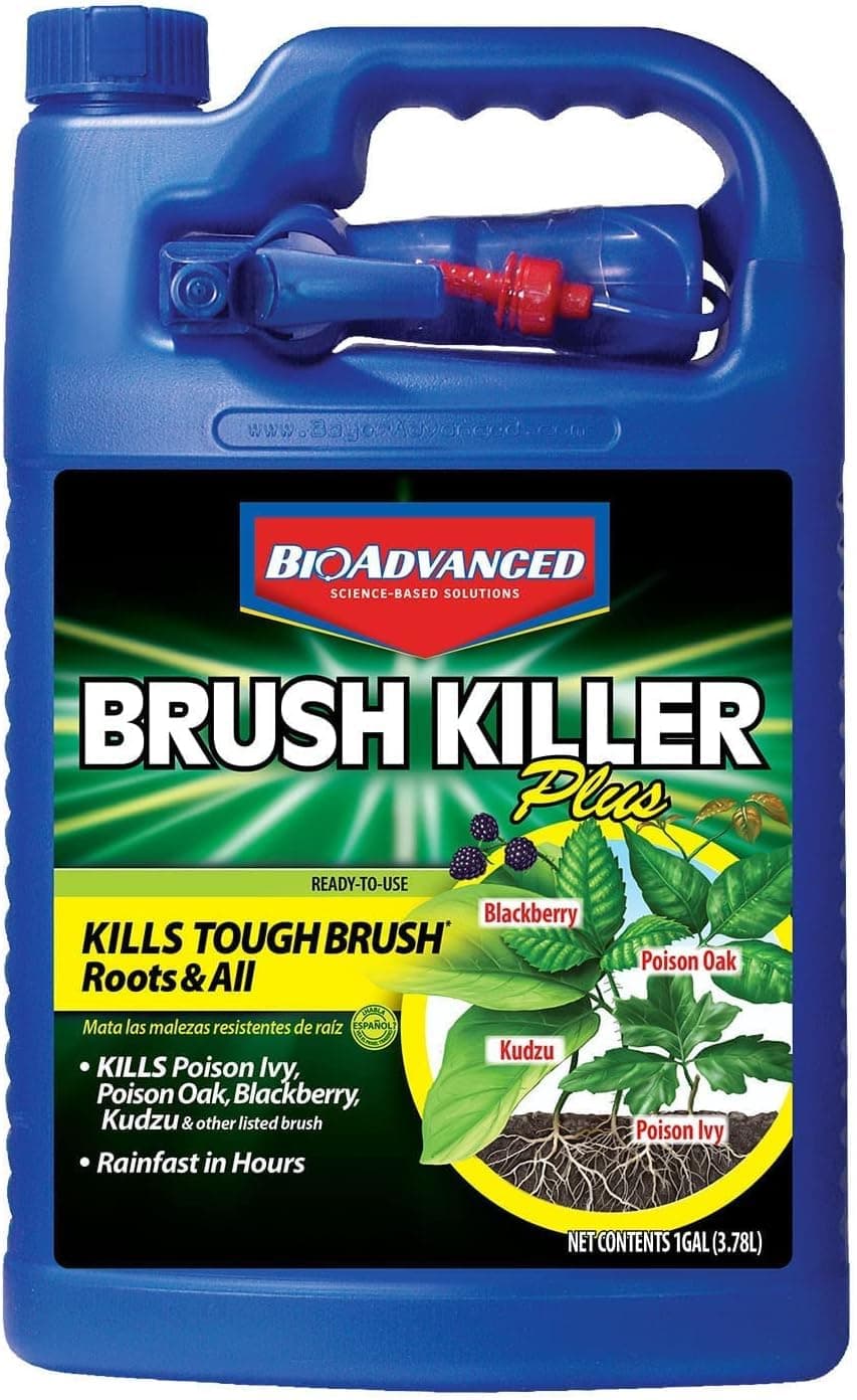 BioAdvanced Brush Killer Plus, Ready-to-Use Weed Killer Sprayer, 1 Gal â€“ Kills Tough Brush Roots & Poison Ivy