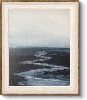 VIYYIEA Framed Canvas Wall Art, Vintage Wall Art for Living Room, Abstract Oil Painting Picture Summer Home Decor Bathroom Wall Decor Gifts for Friends or Family -【Far Away】-(10"x12")