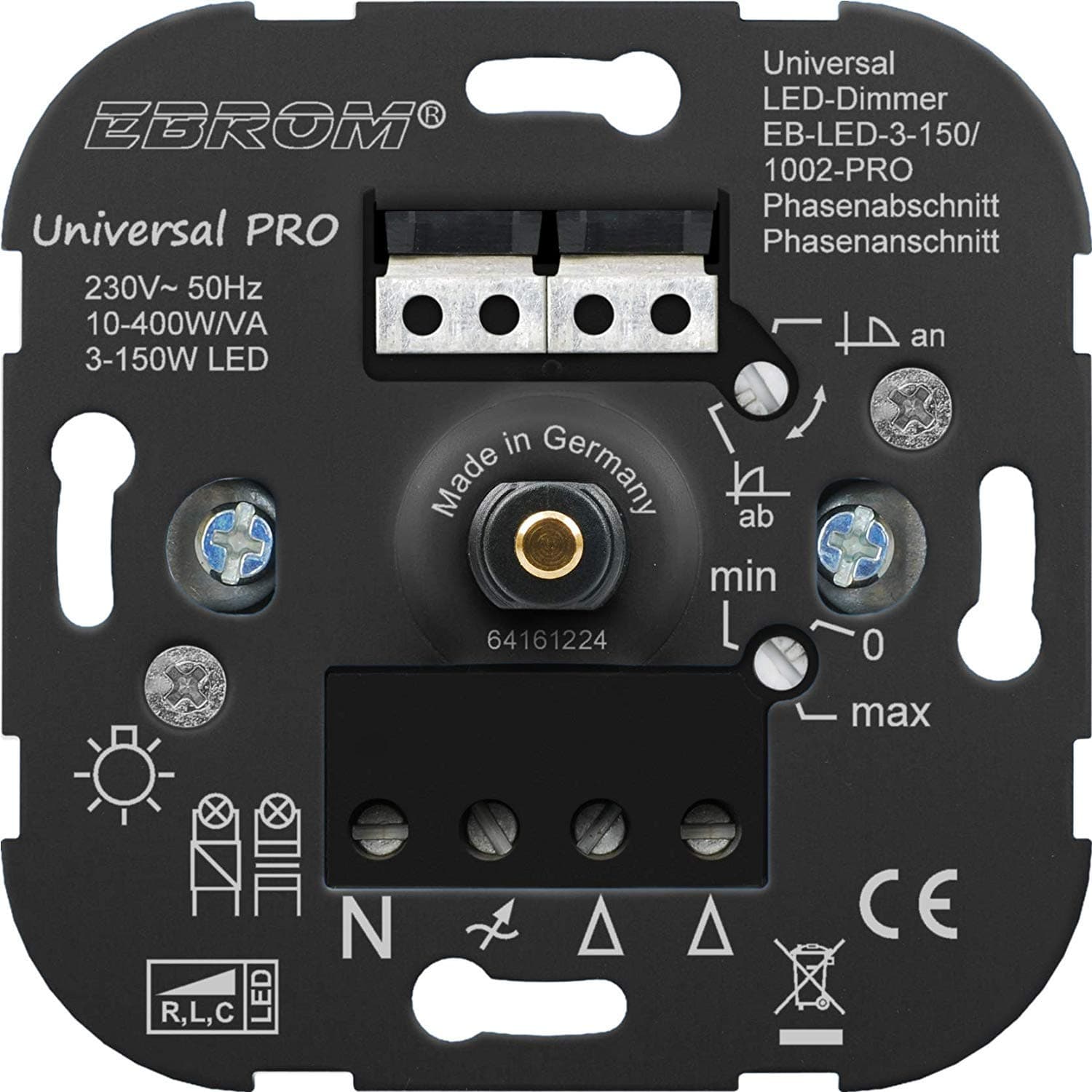 EBROM EB-LED-3-150/1002-PRO Universal LED dimmer, Black