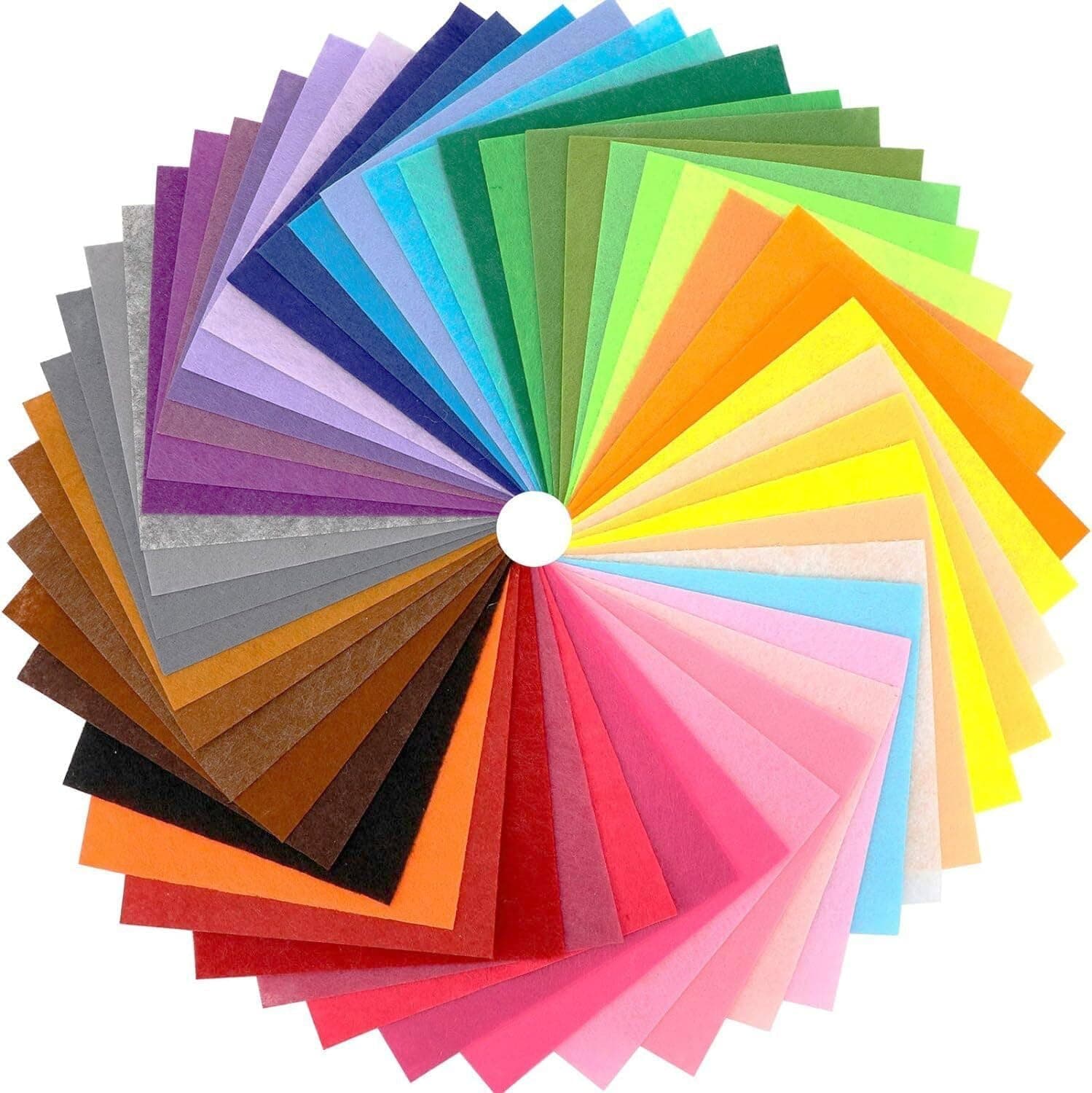 50 Pcs Polyester Felt Sheet(15 x 15 cm),Pieces of DIY Fabric Crafts Sewing Patches, Colorful Soft Felt Fabric, DIY Production of FELTCrafts
