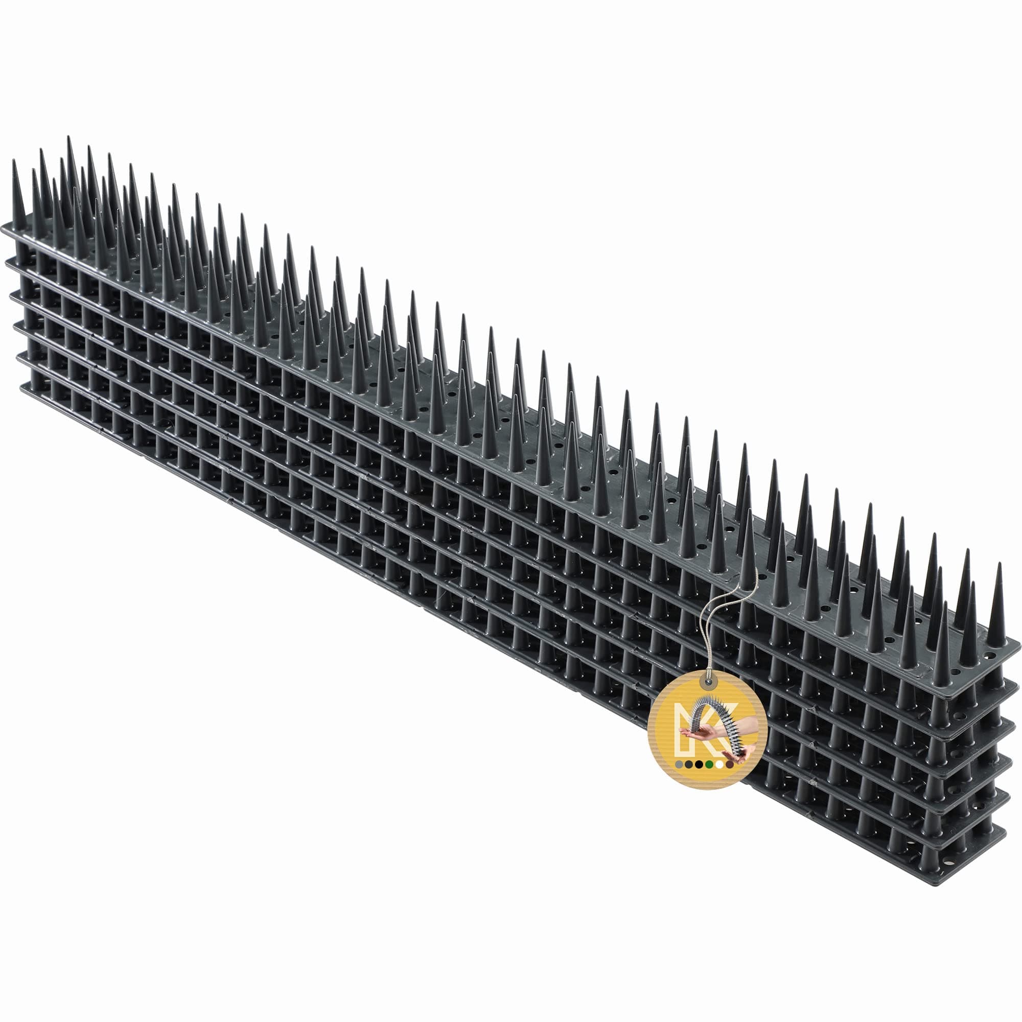 Plastic Bird Spikes, 51 x 4 x 3 cm, Wall Spikes, Fence Tops Spikes, Pigeon Repellent, Deterrent for Birds, Cats, Anti Climb Spikes, Squirrel Repellent (6, Anthracite)