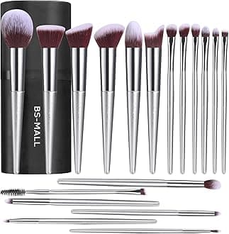 Makeup Brush Set 18 Pcs Premium Synthetic Foundation Powder Concealers Eye shadows Blush Makeup Brushes with black case
