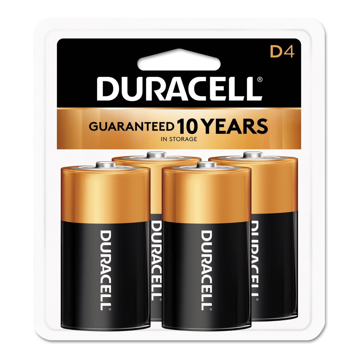 DURACELL COPPERTOP Saver Batteries, Size: D, 4/PK