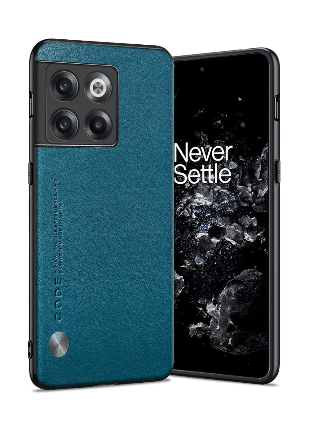 for OnePlus 10T Case 5G, Soft TPU Artificial Leather Back, Extremely Light Ultra-Light Cover, Anti-Fingerprint-Scratch Camera Protection Phone Case for OnePlus 10T (Blue)