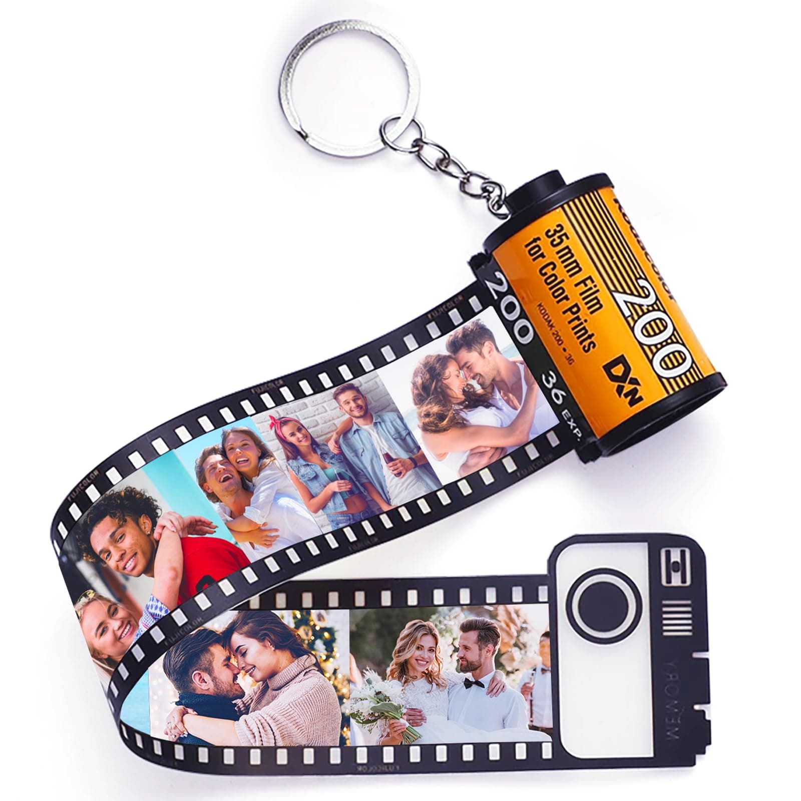 Personalized Keychains with Picture Camera Roll Keychain Custom Film Roll Keychain MultiPhoto Key Rings Photo Reel Album Unique Custom Gift Birthday Christmas for Lover Mom Kids Friends