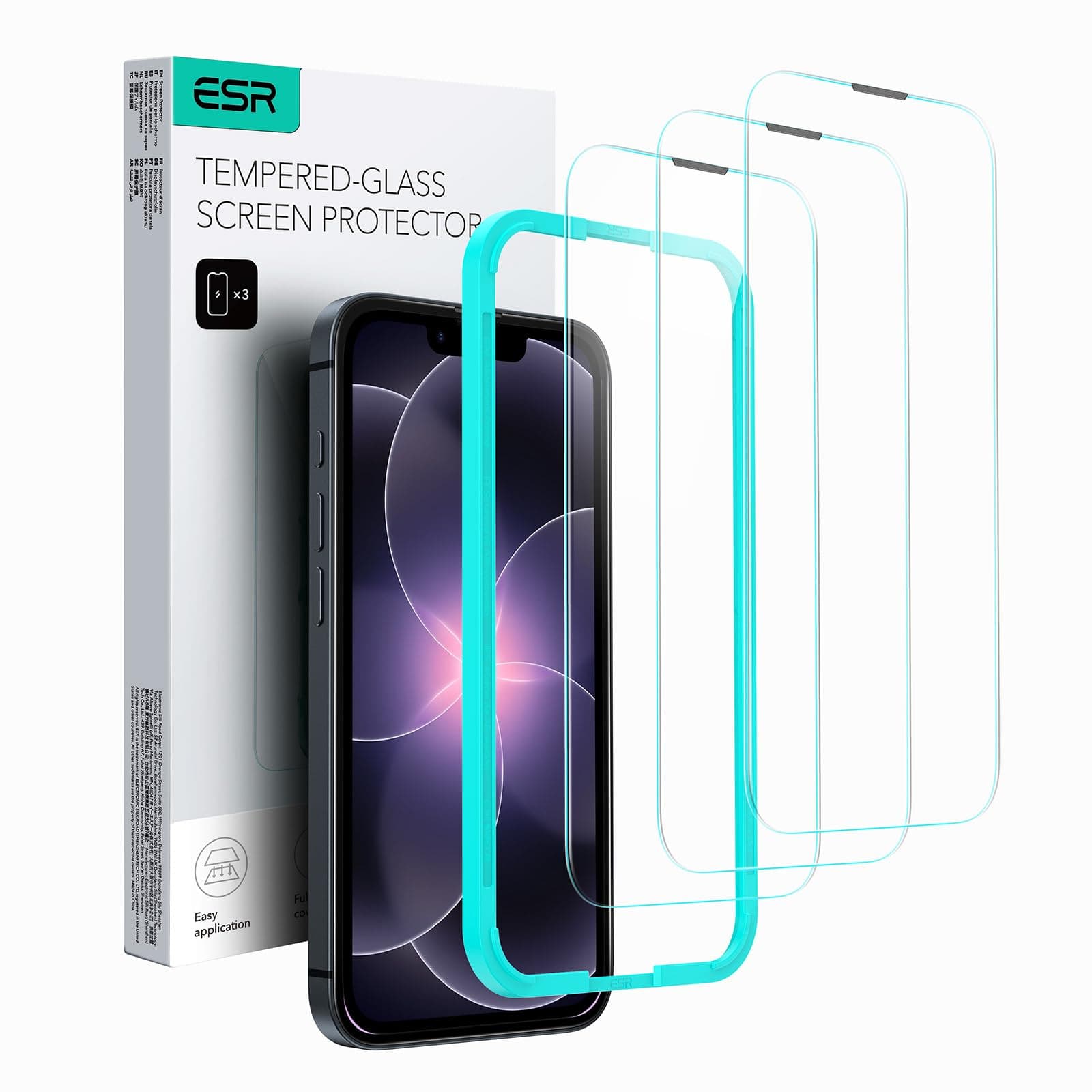 ESR Tempered-Glass Screen Protector Compatible with iPhone 13 and iPhone 13 Pro