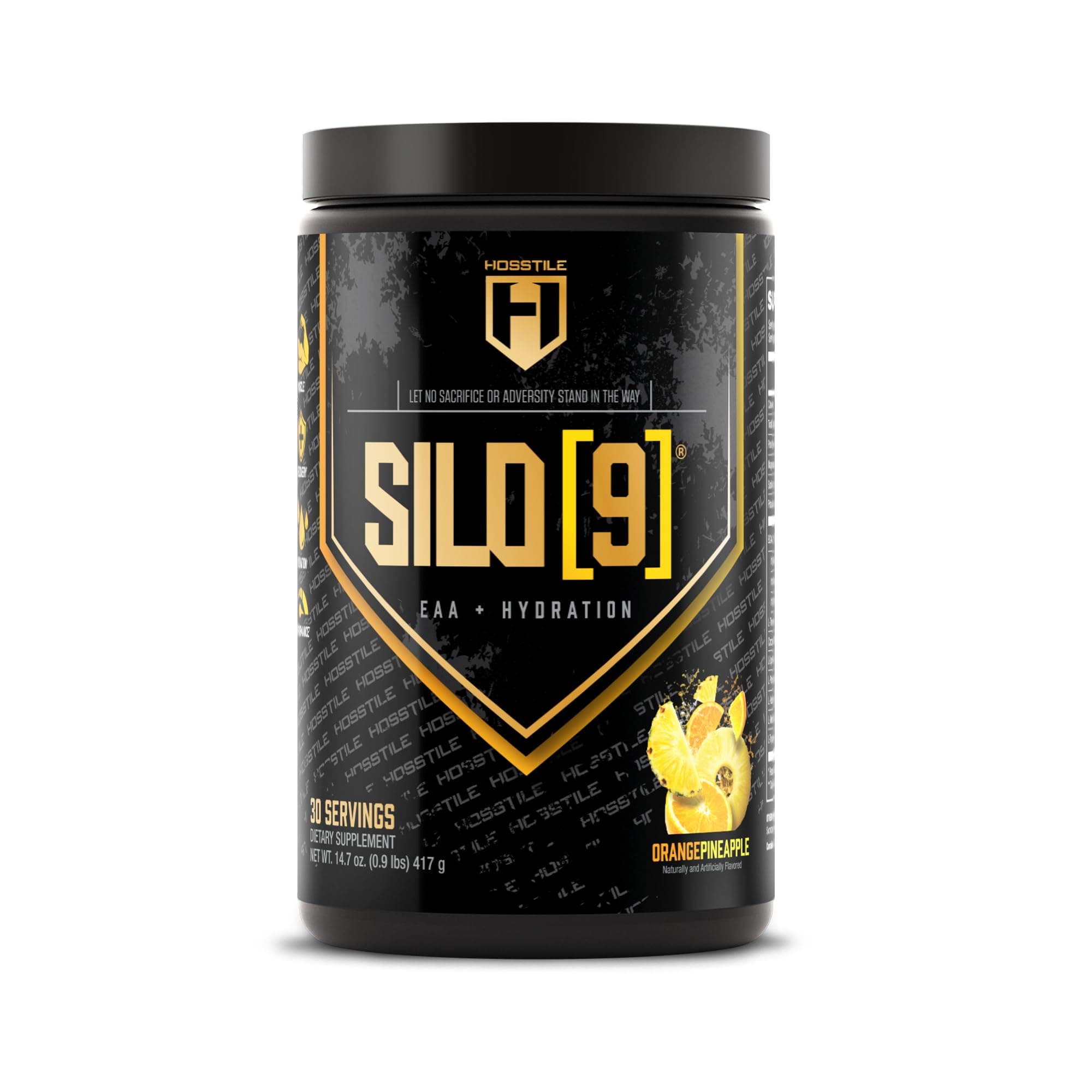 HOSSTILE SILO[9] EAA + Hydration Powder – Essential Amino Acids with Electrolytes, EAA BCAA Intra Workout Powder & Post Workout Recovery, Orange Pineapple, 30 Servings
