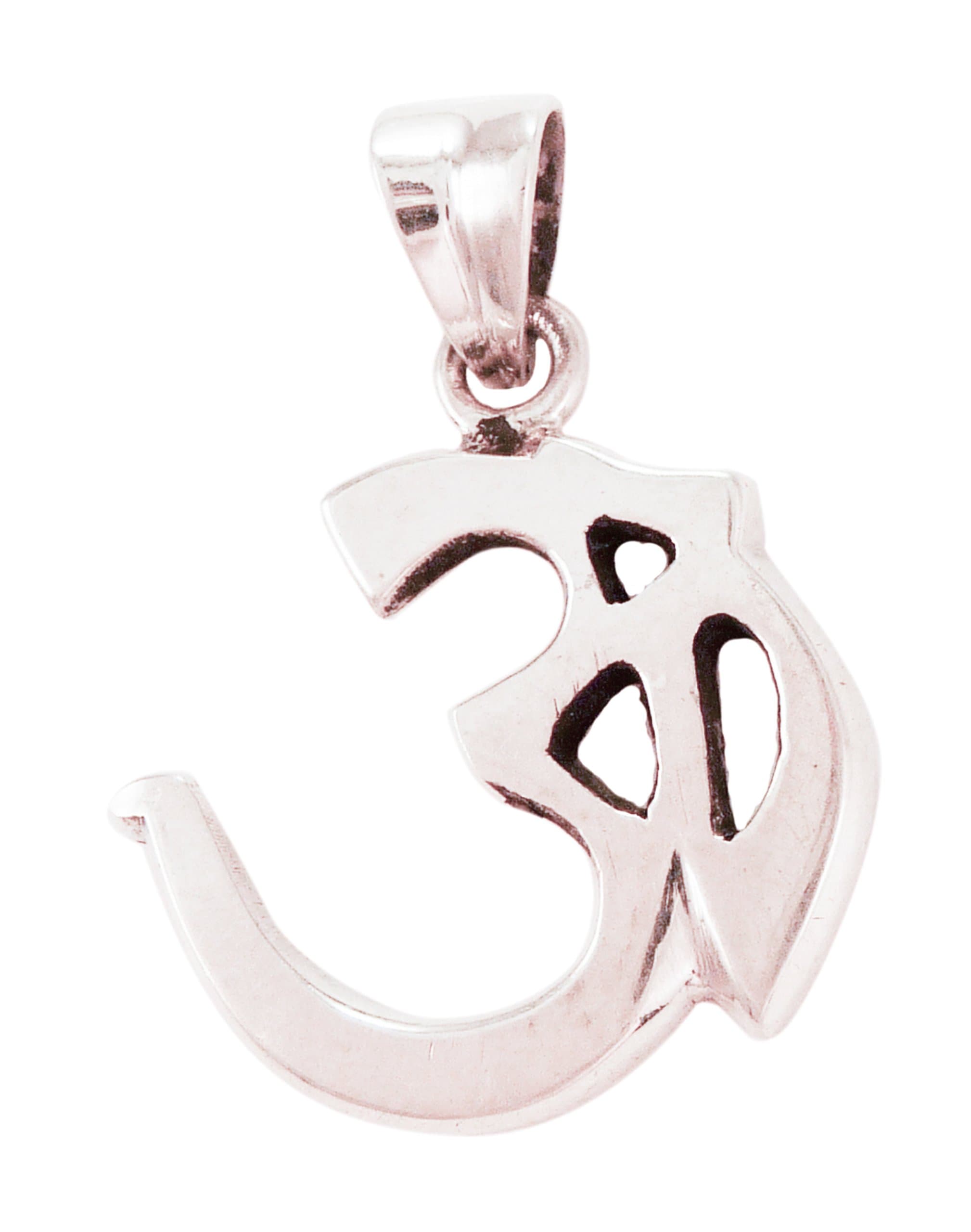 BrajaOm Symbol Large 1" Pendant Sterling Silver