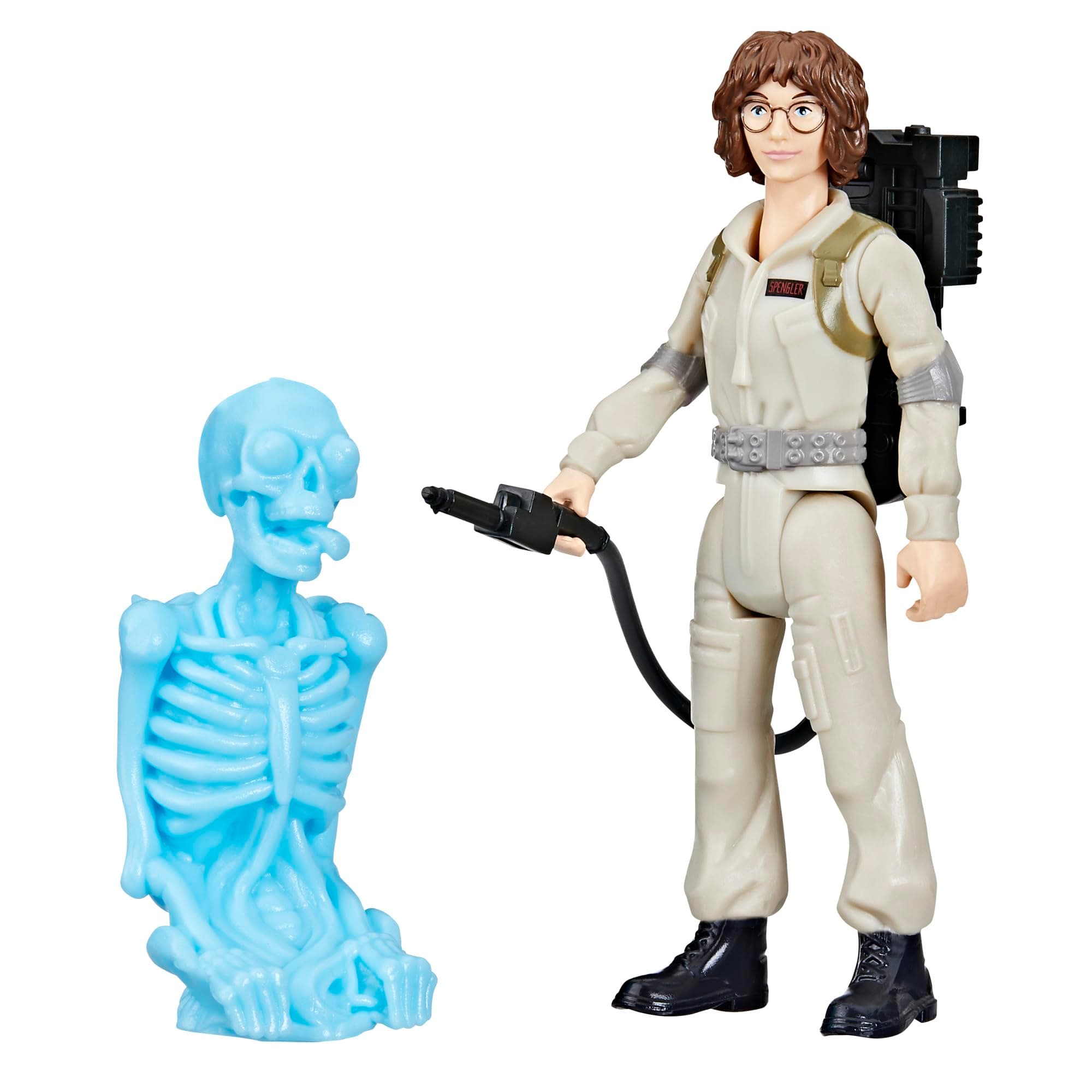 Ghostbusters Fright Features Phoebe Spengler Action Figure with Ecto-Stretch Tech Bonesy Ghost Toy Accessory, Toys for Kids Ages 4+