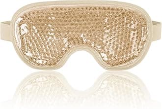 NEWGO Cooling Eye Mask for Puffy Eyes, Reusable Hot Cold Therapy Gel Cold Eye Mask for Migraine, Headache, Dark Circles, Dry Swollen Eyes, Sinus Pain-Champagne Gold