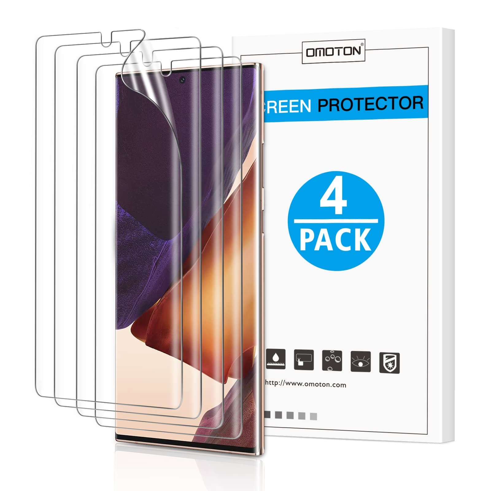 [4 pack] Samsung Galaxy Note 20 Ultra Screen Protector - TPU Film Screen Protector for Galaxy Note 20 Ultra 6.9 Inch, 2020 [High Definition] [Bubble Free] [Anti-scratch] [Anti-Fingerprint]