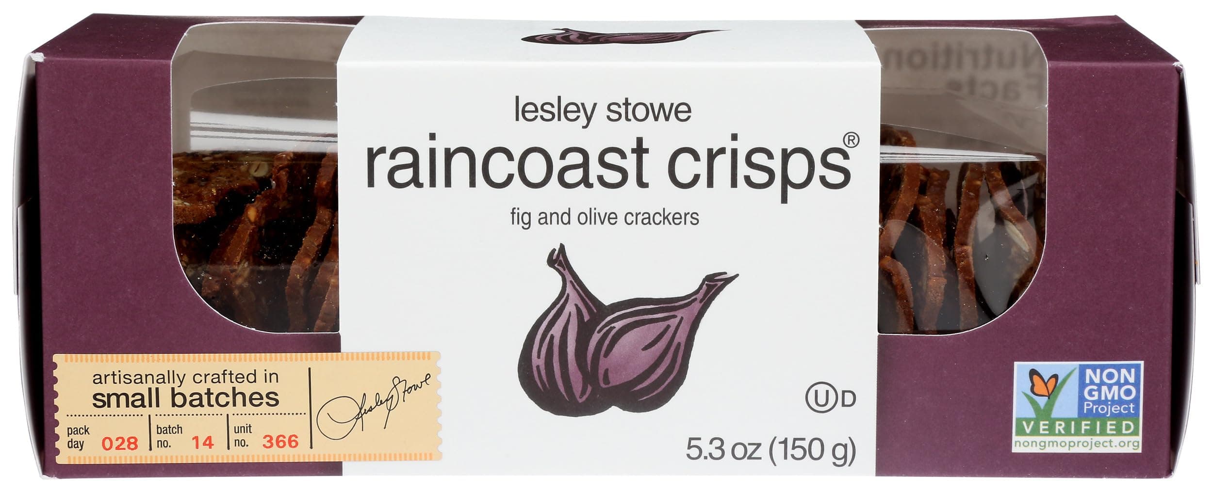 Lesley Stowe Crisps Fig and Olive, 5.3 oz