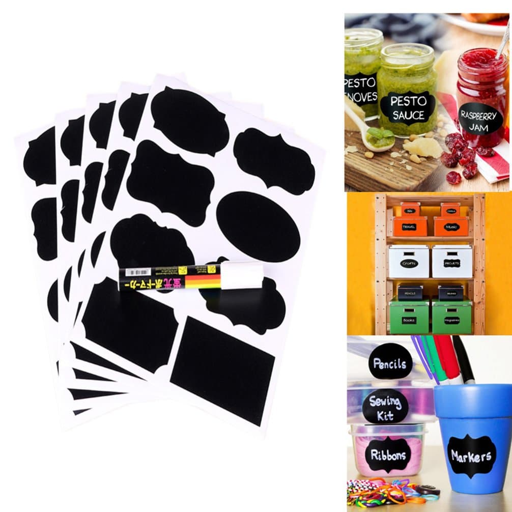 Af cloud Large Chalkboard Labels -Removable Blackboard Labels Organize Your Kitchen Bottles And Wedding Beers; With Erasable Chalk Markings High Quality Reusable Adhesives Blackboard Stickers For Kitchens And Jars-40Pcs