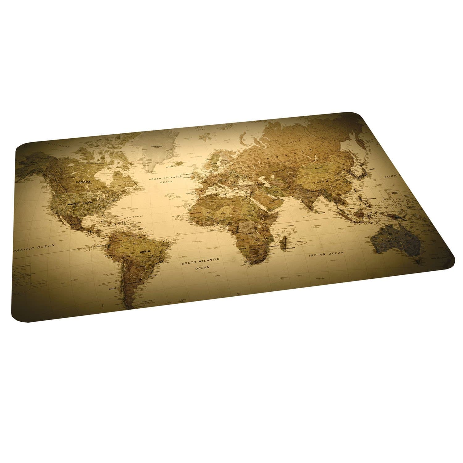 ES Robbins Trendsetter Rectangle World Map Printed Office Chair Mat for Hard Floors, 36 by 48-Inch