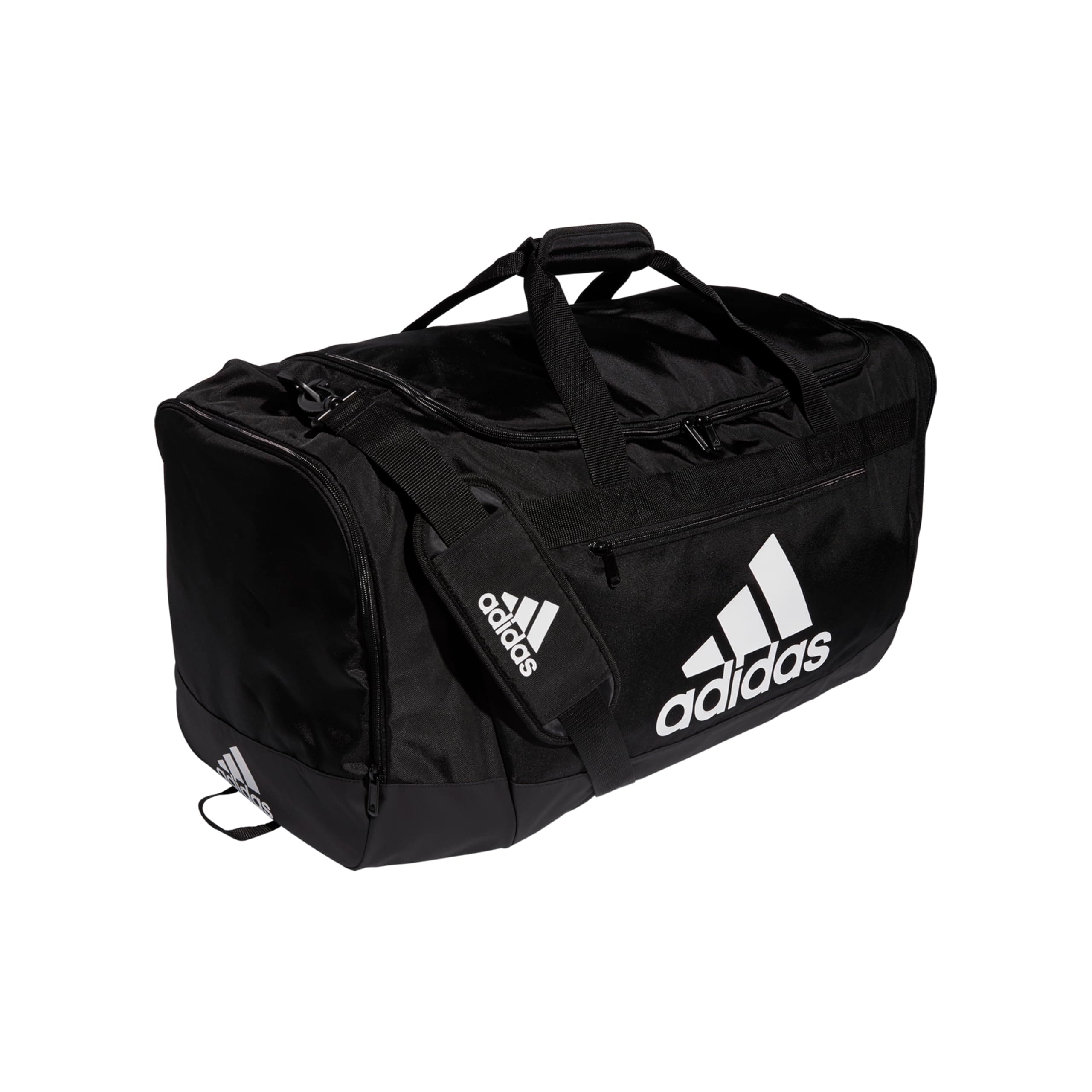 adidas Polyester Defender 4 Large Duffel Bag, Black/White, One Size, 95.2 Cm