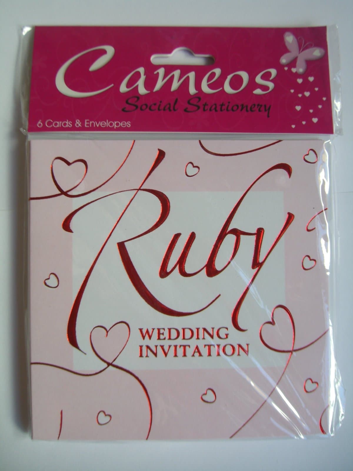 Ruby Wedding Invitations {40th Anniversary/Cam2011} 6 Cards with Envelopes