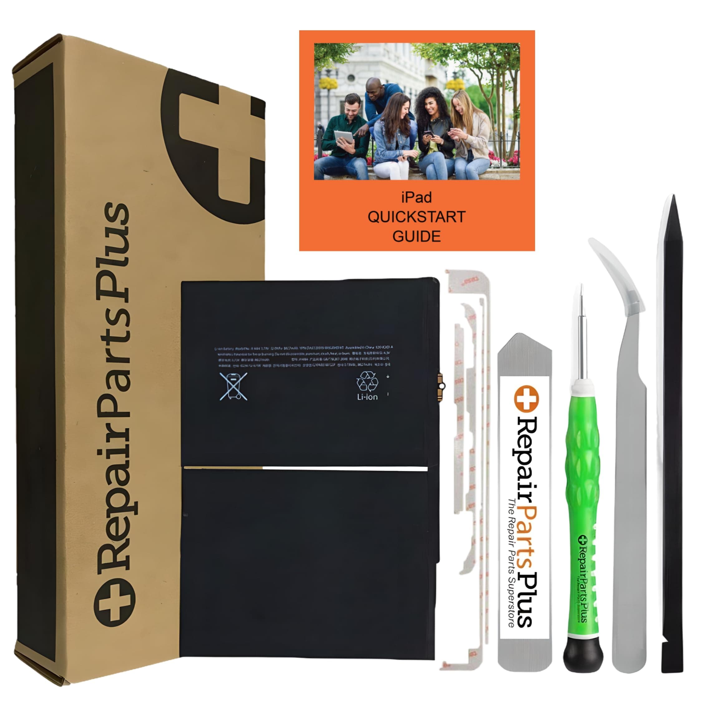 for iPad 7 | 8 | 9 (7th Gen | 8th | 9th) Battery Replacement A1484 Premium Kit (A2197 A2198 A2200 A2270 A2428 A2429 A2430 A2602 | A2603 | A2604 | A2605) + Tools + Adhesive