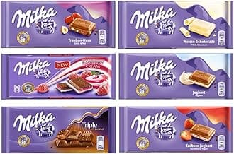 Assorted Chocolates 100g Variety Pack (Raisin & Nut/Raspberry Creme/Triple Caramel/White, 6 Bars)