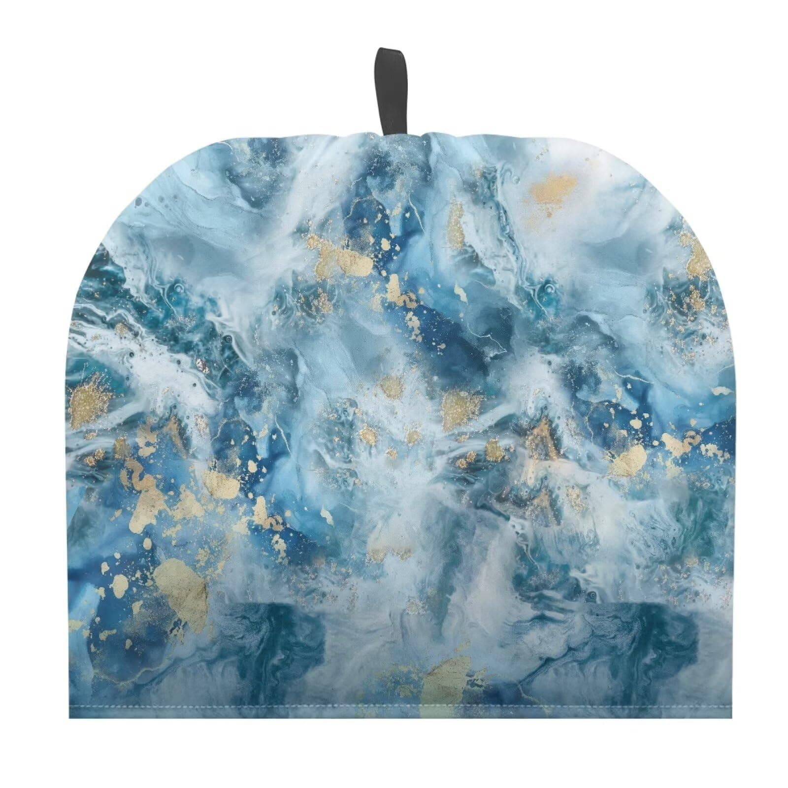 Tea Cozy for Teapot Kitchen Accessory Tea Pot Cosy Insulated Thermal Kettle Cover Breakfast Warmer Washable for Home Kitchen Tabletop Decoration, Blue Gold Marble