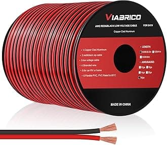 – 16 Gauge Automotive Wire - 100FT 2 Conductor Red Black 12V/24V DC Cable for LED Strips, RC Car, Speaker