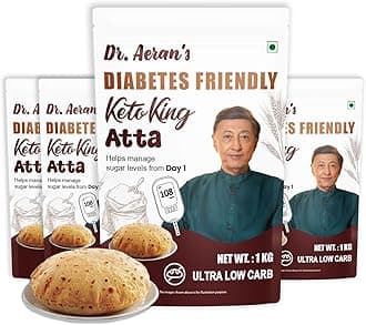 Diabetes Friendly Keto King Atta, 4 Kg, Ultra Low Carb, Low GI Atta for Sugar Release Control, Diabetic Atta For Diabetic Care, High Fiber Flour, Sugar Control Keto Atta