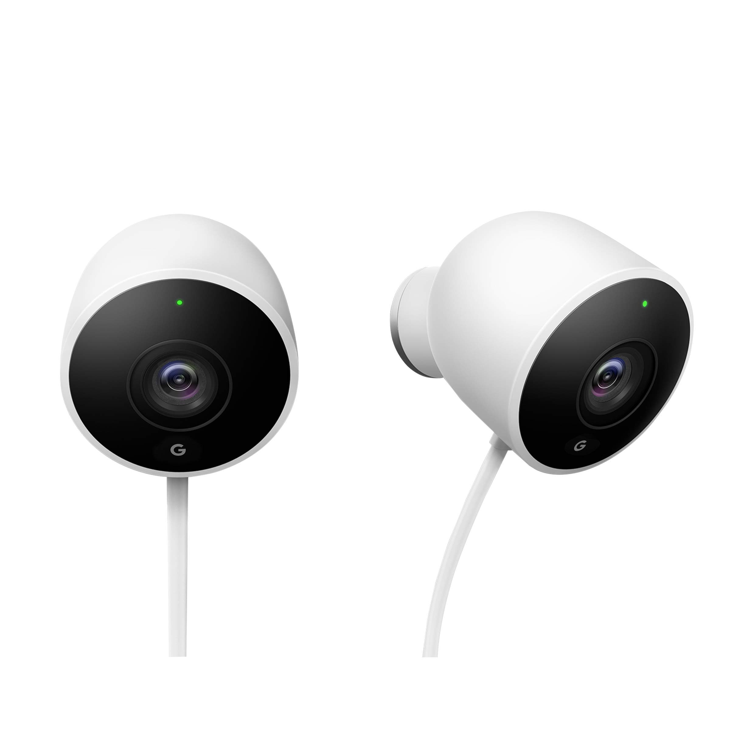 Google Nest Cam Outdoor Smart Security Camera, Twin Pack, White