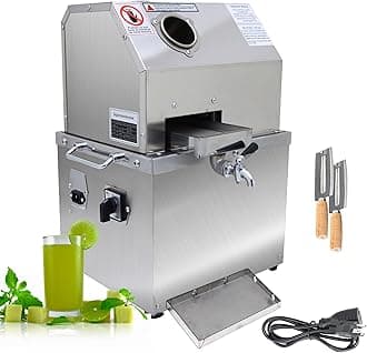 INTSUPERMAI 110V Commercial Electric Sugar Cane Juicer Press Machine, with 304 Stainless Steel 3 Rollers, Extractor Sweet Sorghum Press for Sugarcane Sweet Sorghum Juice Extractor Pressing