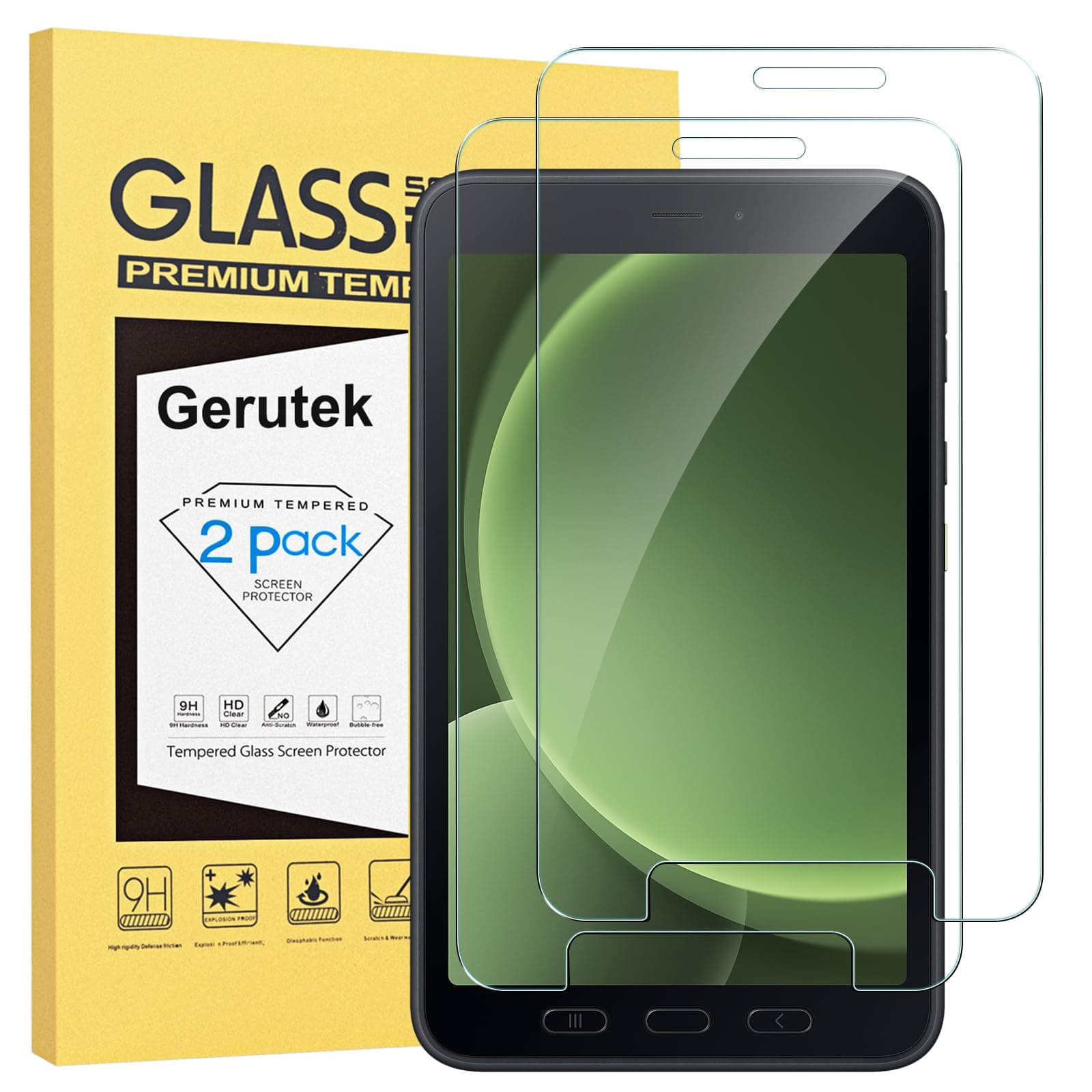 2-Pack Screen Protector for Samsung Galaxy Tab Active 5/Tab Active 3 [Tempered Glass] [Ultra Clear] [Anti Scratch] [Bubble-Free] [[9H Hardness] for Tab Active 5 Tempered Glass Film