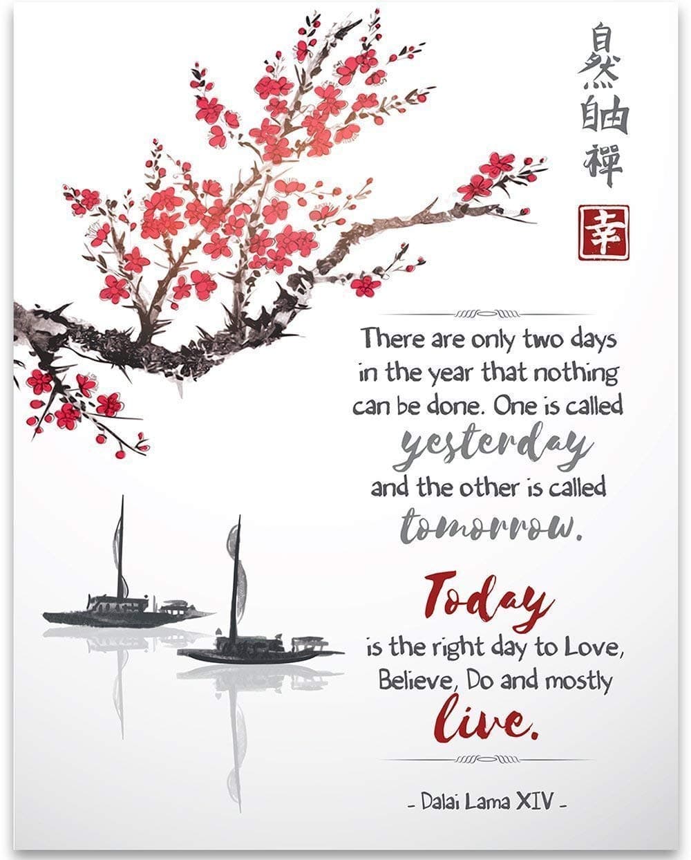 There Are Only Two Days In The Year That Nothing Can Be Done - Dalai Lama - 11x14 Unframed Art Print - Great Motivational and Inspirational Gift and Decor for School, Office and Home Under $15