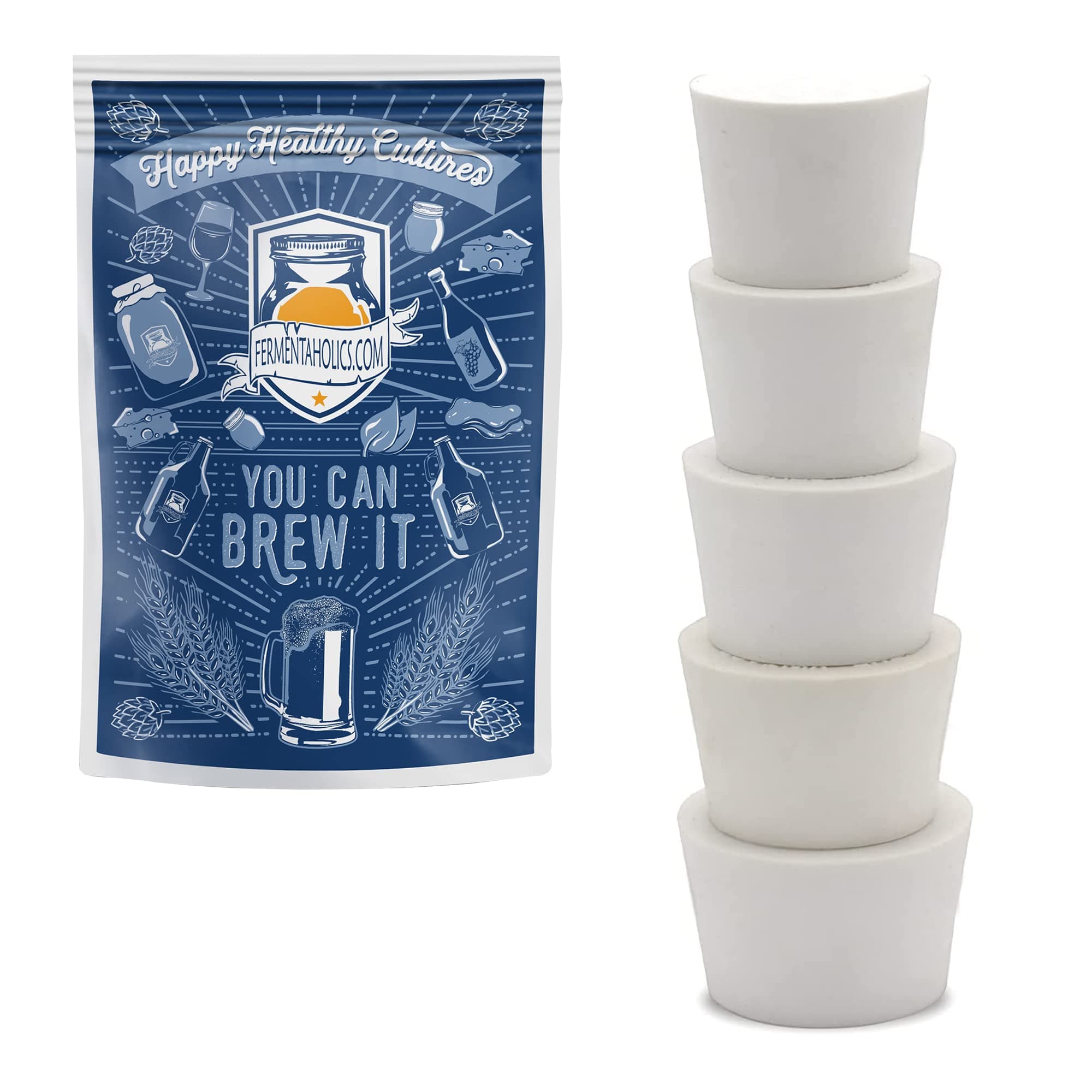 Fermentation Rubber Stoppers Solid Bungs - #6, 6.5, 7, 7.5, 8-1 Each