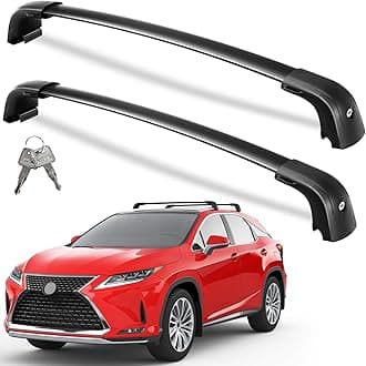 Lockable Roof Rack Cross Bars 220lbs Compatible with Lexus RX 2016-2022 RX350 RX350L RX450h RX450hL(with Flush Side Rails),Heavy Duty Aluminum Roof Rails Crossbars Black Rooftop Luggage
