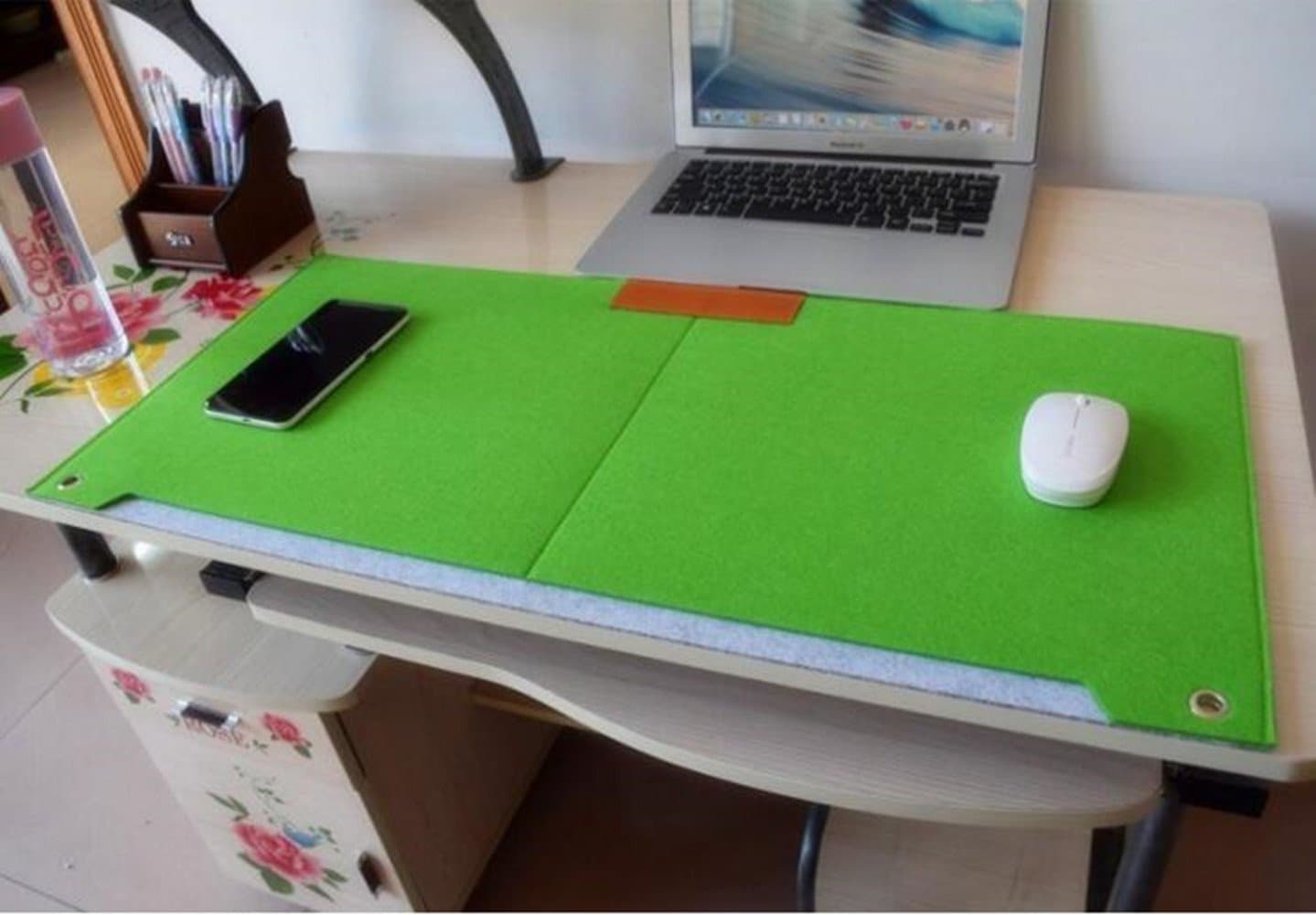 Felt Desk Mat Multifunctional Felt Computer Desk Pad Oversized Mouse Pad for Computer Laptop Keyboard (green)