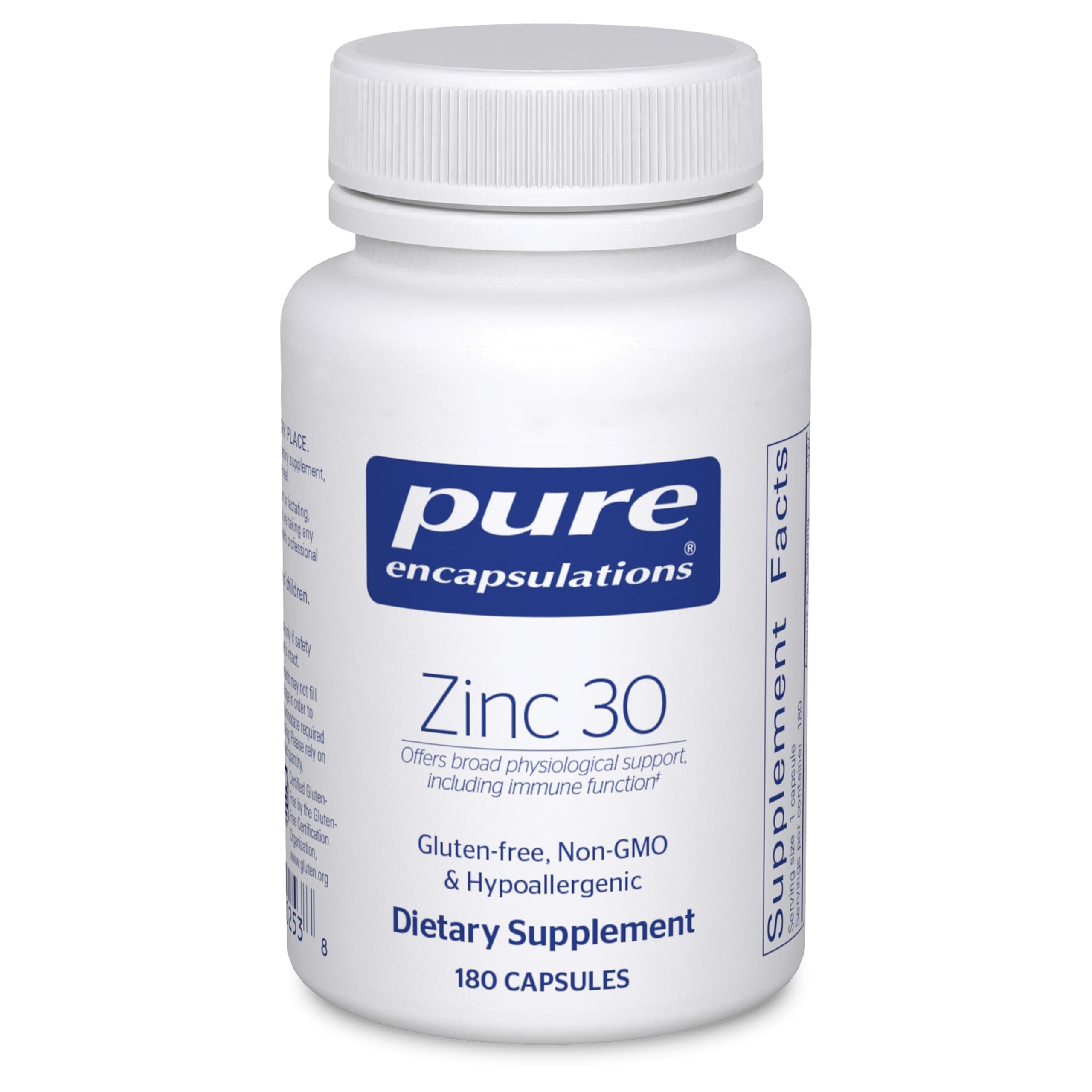 Pure Encapsulations Zinc 30 mg - Supplement for Immune System Support, Growth and Development, and Wound Healing* - with Zinc Picolinate 30 mg - 180 Capsules
