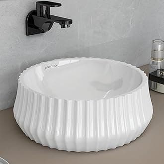 Plantex Ceramic Basin/Countertop Vessel Sink/Tabletop Wash Basin/Washbasin for Bathroom with 10 Years Glaze Warranty by Plantex (White Glossy - 14 x 14 x 5 Inch)