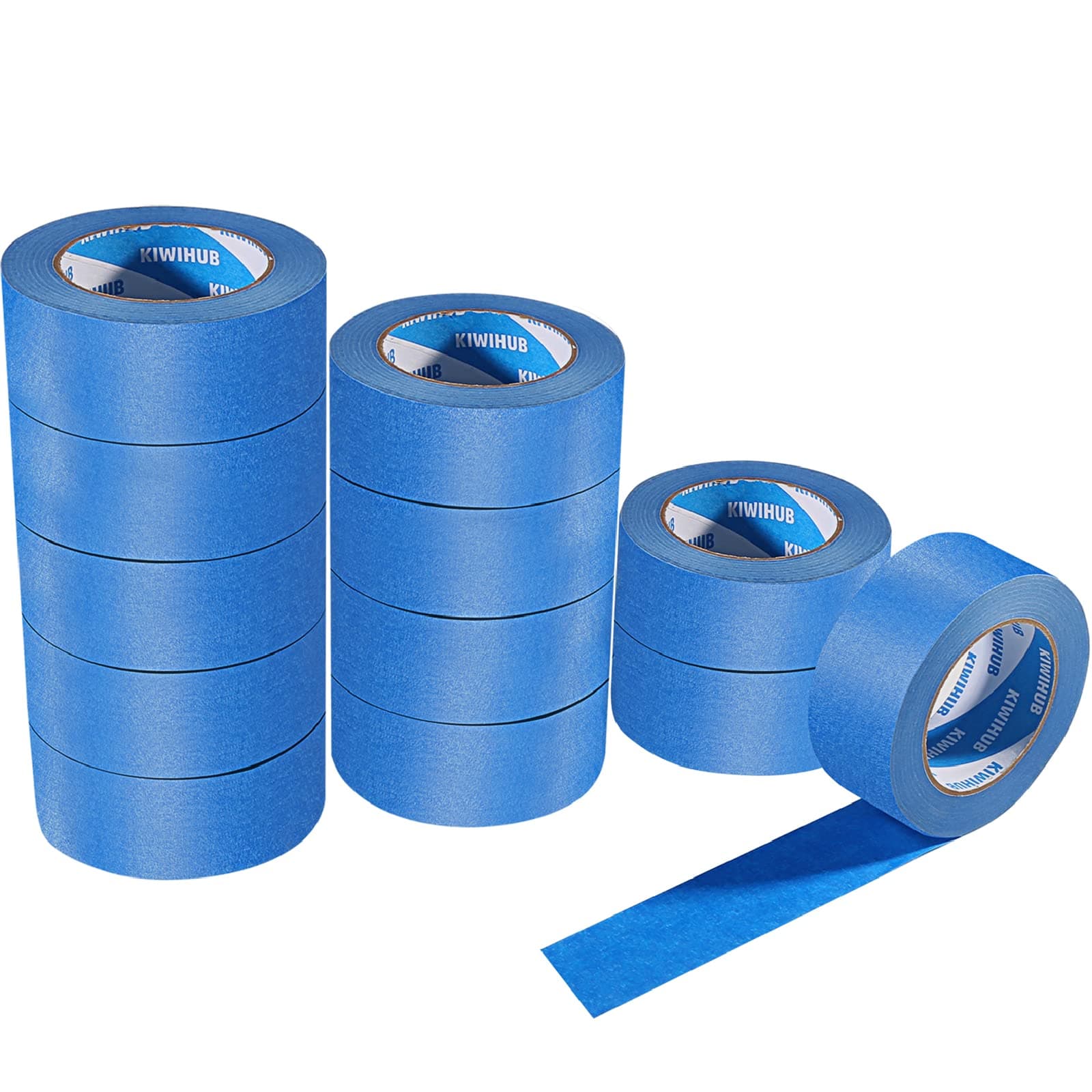12 Rolls 2" (1.88”/48mm) X 54 YDs Pro-Grade Blue Painters Tape, Medium Adhesive That Sticks Well but Leaves no Residue Behind