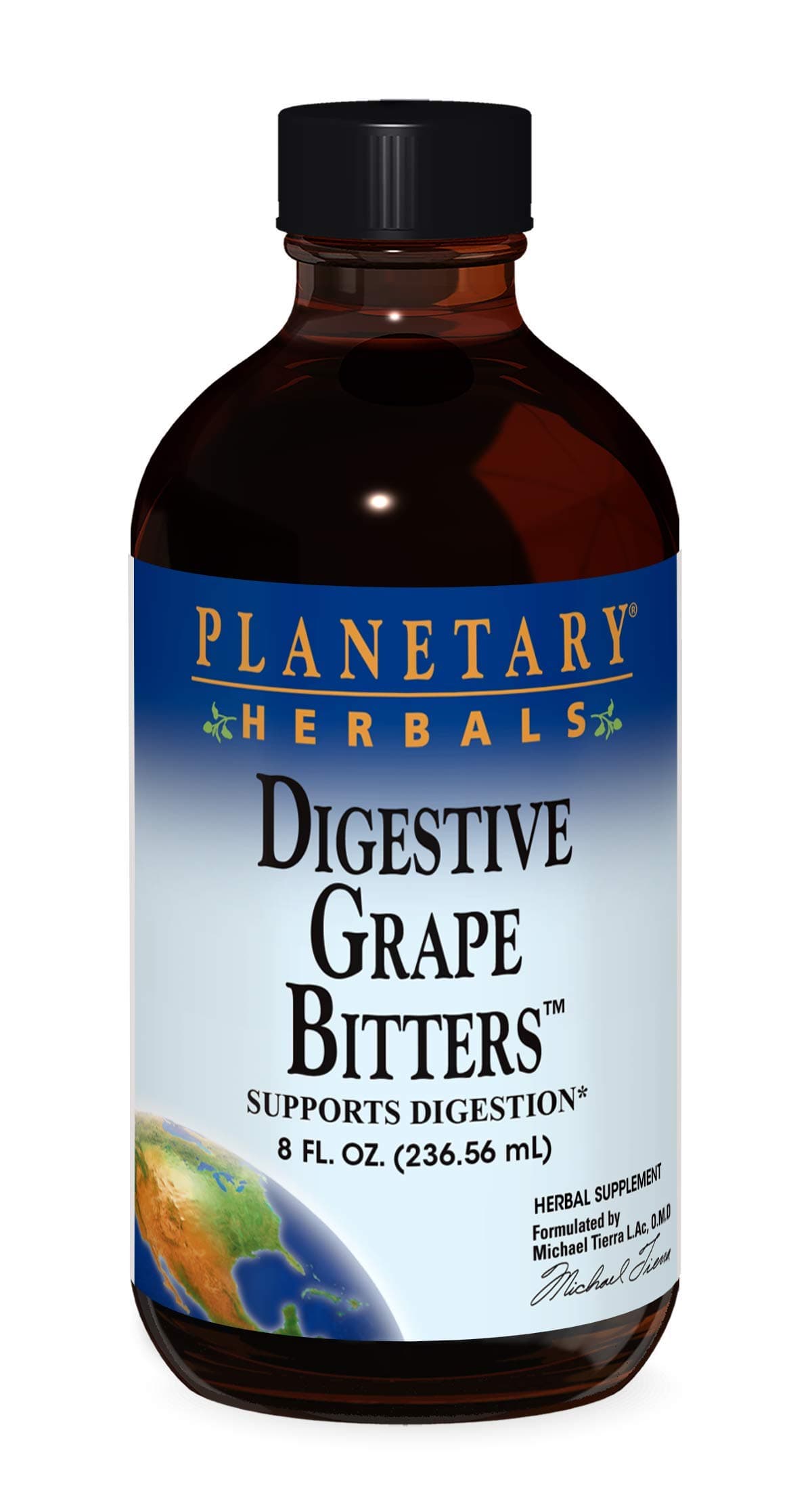 Planetary Herbals Digestive Grape Bitters, Liquid Drops - Supports Digestion - 8 Fluid oz