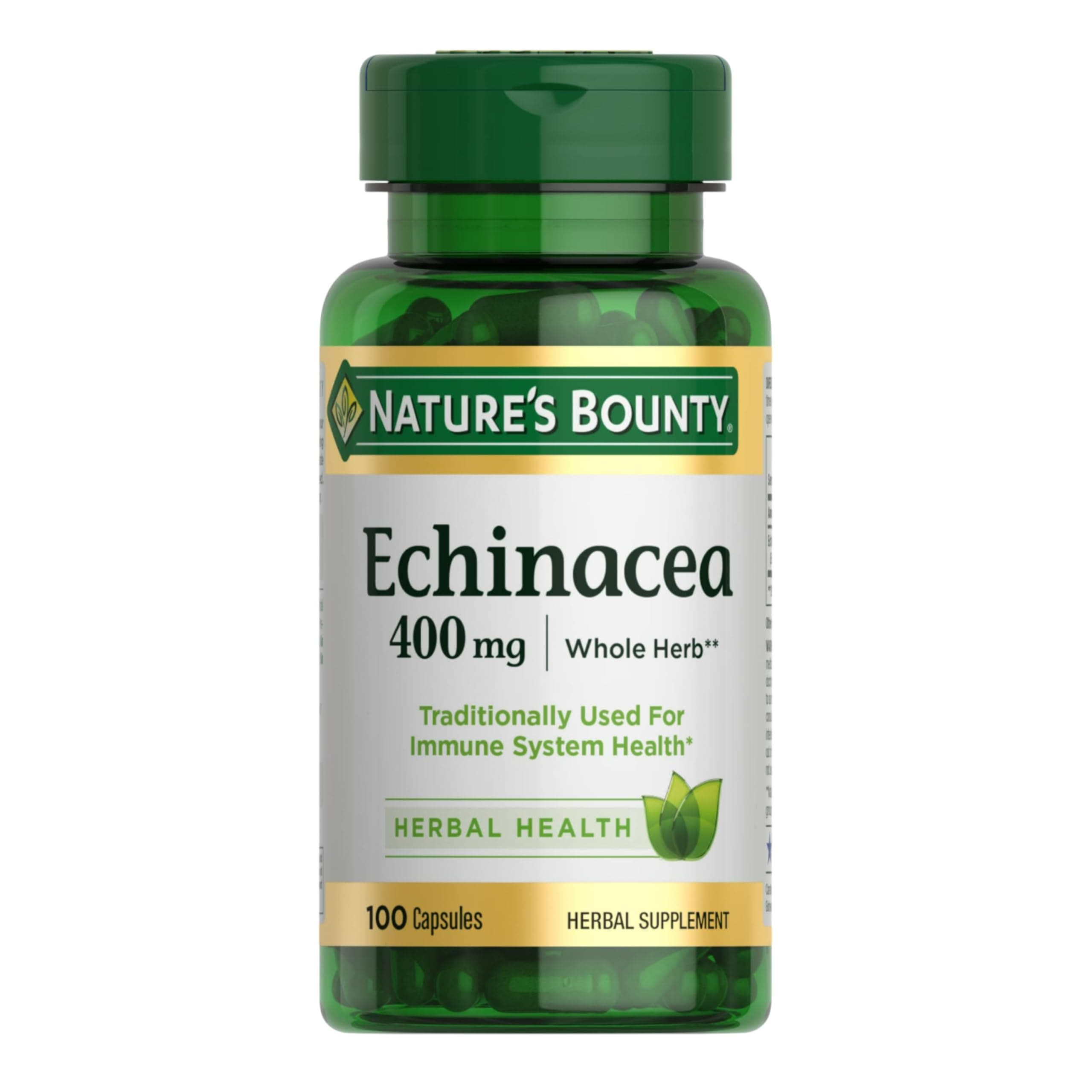 Nature's Bounty Echinacea, Herbal Supplement, Supports Immune Health, 400mg, 100 Capsules