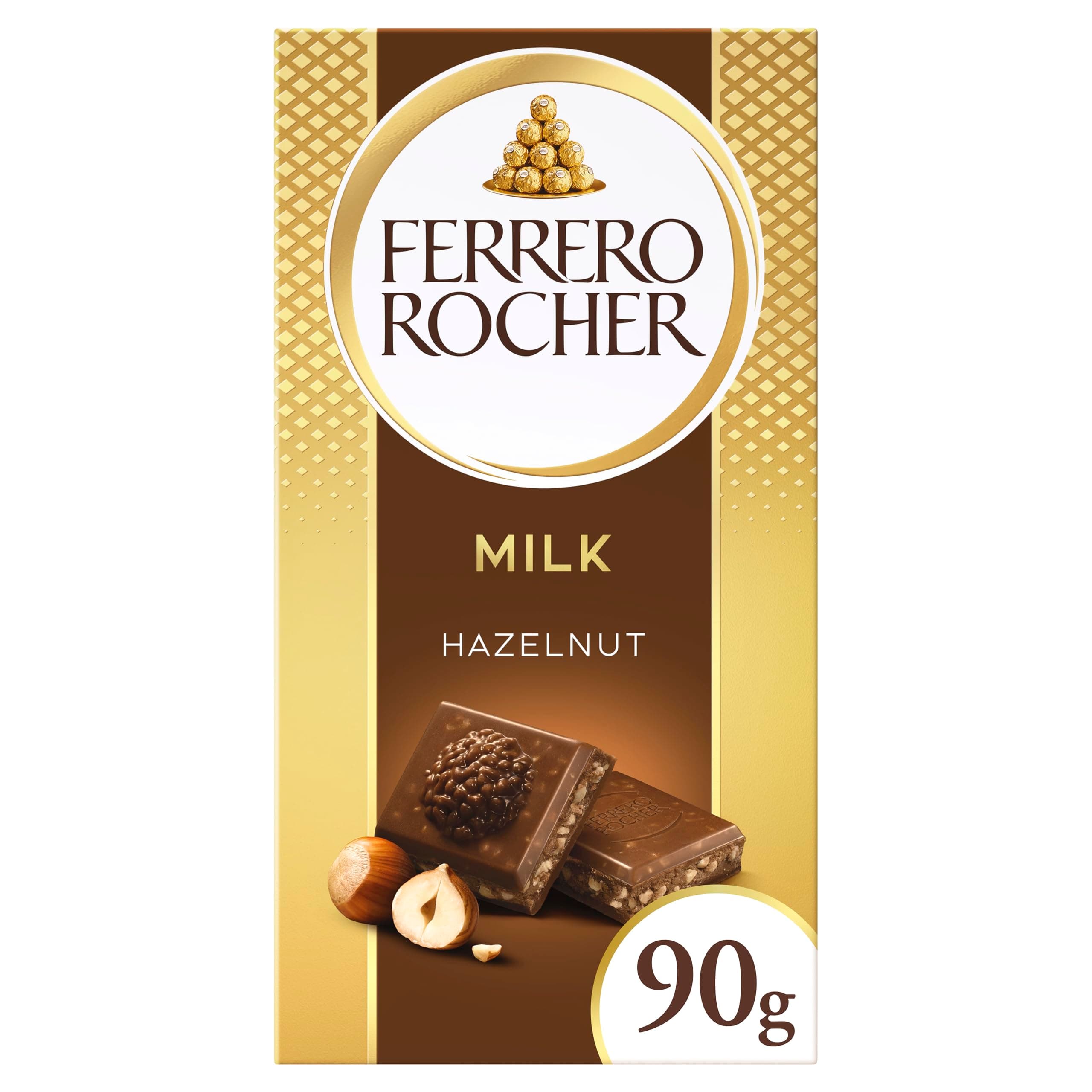 Ferrero Rocher Milk Hazelnut Chocolate, 90 g