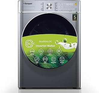 Bompani Washer Dryer 9/6 Kg, Fully Automatic Front Load Combo Wash & Dry, 9 Kg Wash & 6 Kg Dry, 1400 RPM, 16 Wash Programs, Quick Wash in 15min & 4 Drying Programs – BI1070SSN Silver