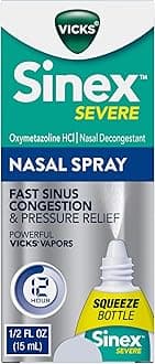 Sinex SEVERE, Nasal Spray, Original Sinus Decongestant for Fast Relief of Cold & Allergy Congestion, Sinus Pressure Relief, 0.5 Fl. Oz (Pack of 4)