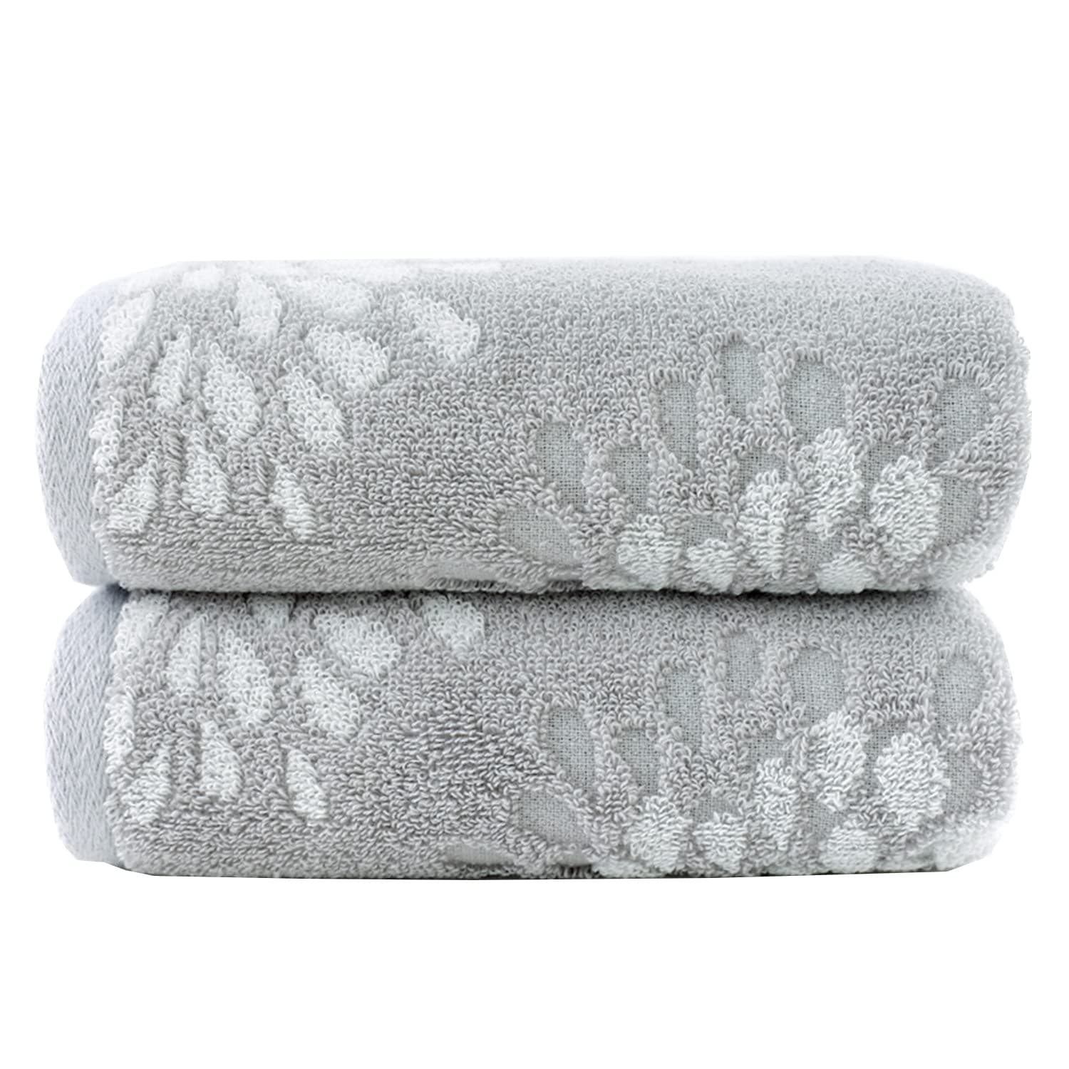 Pidada Hand Towels Set of 2 Hydrangea Floral Pattern 100% Cotton Absorbent So...