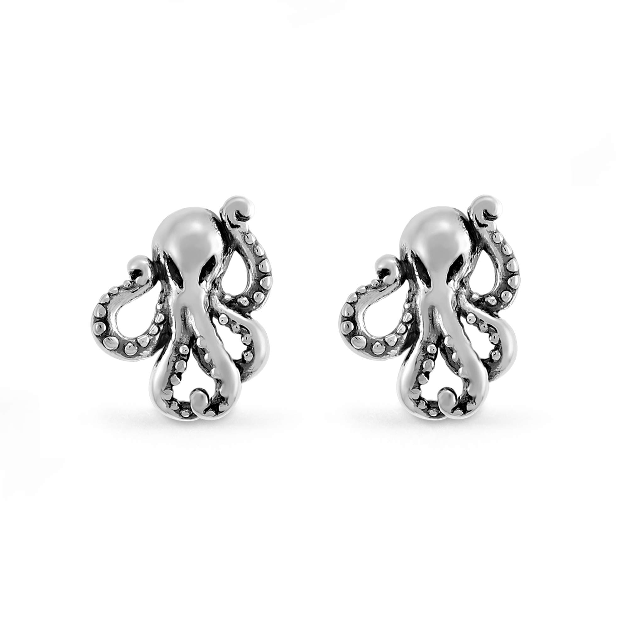 Jewelry Sterling Silver Octopus Stud Earrings