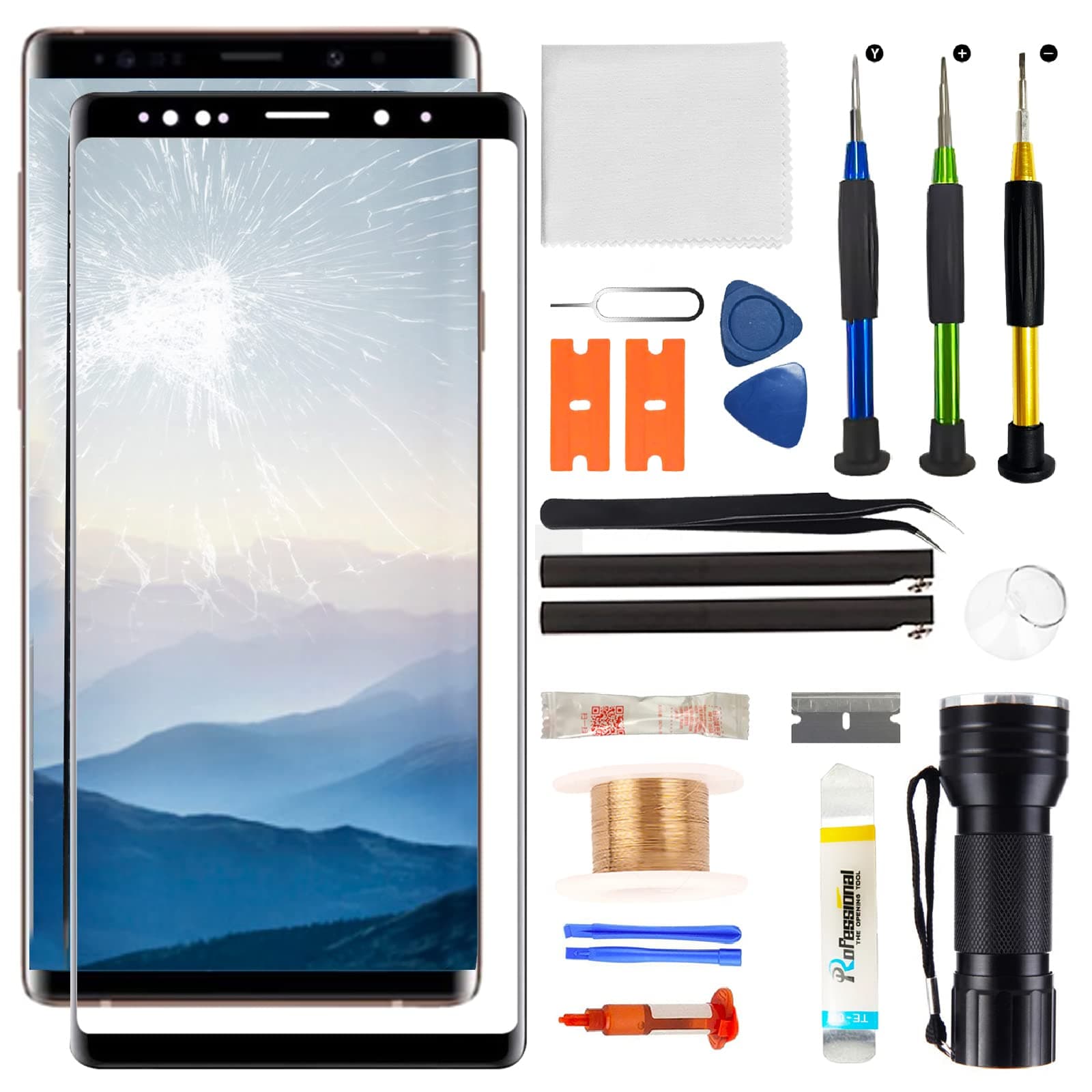 for Samsung Galaxy Note 9 Screen Replacement,Replacement Screen for Galaxy Note 9 N960 Series 6.4 inch,Glass Replacement Kit with Repair Tools(NO OLED & Touch Digitizer)