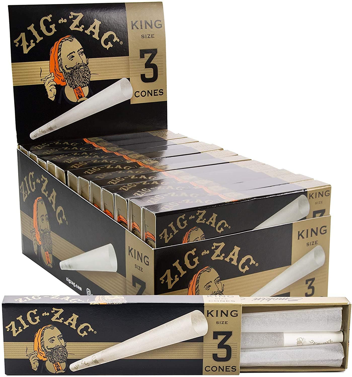 Pre Rolled King Cones (24 Pack) Ultra Thin - Slow Burning Pre Rolled Cones with Tips & Packing Tubes Included - (72 Cones)