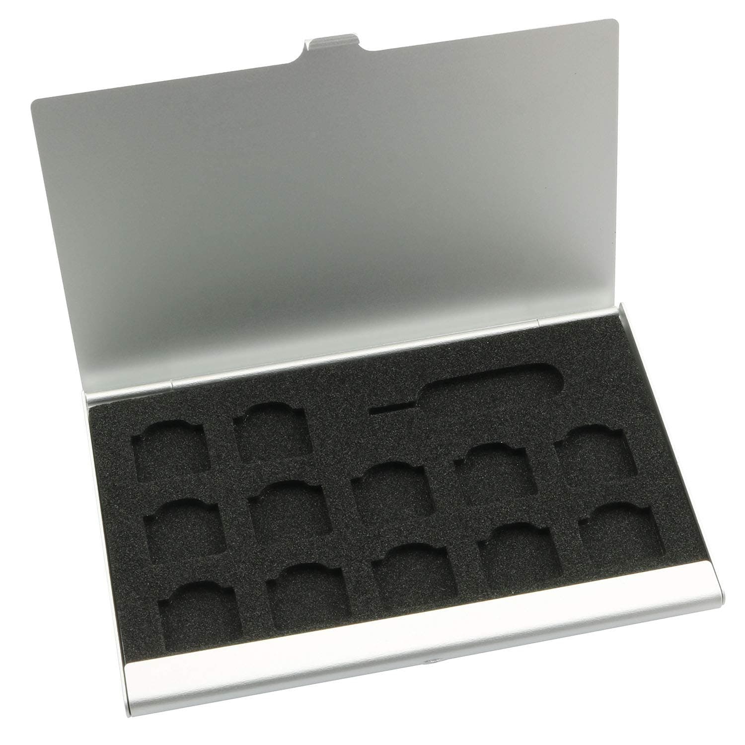 PSCCO Nano SIM Card Holder with Eject Pin,SIM Card Adapters Aluminum Alloy Storage Case Silver