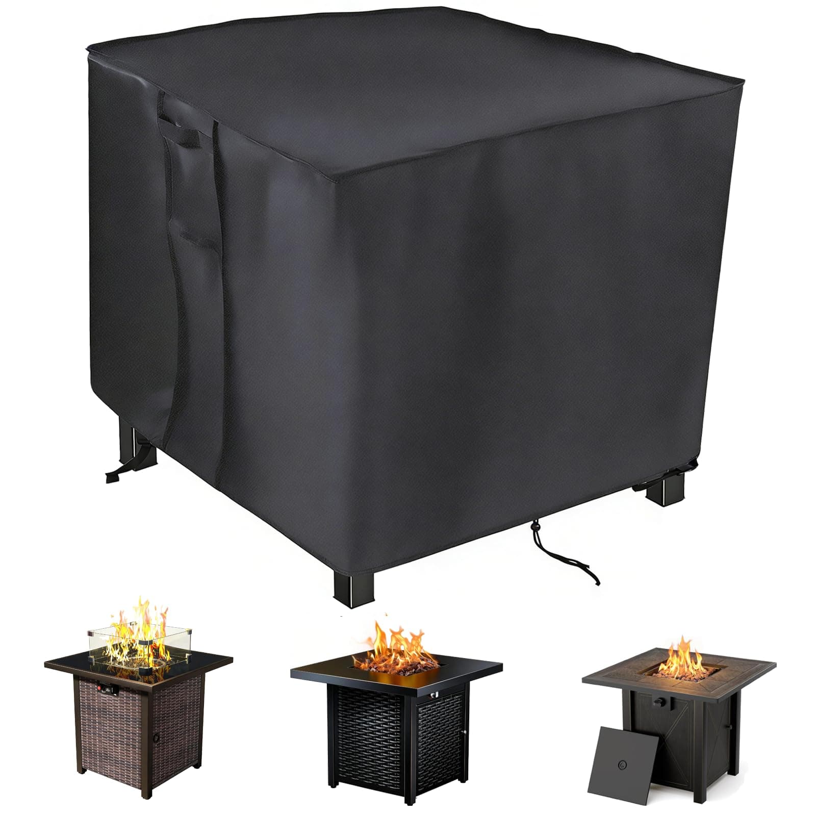Saking Fire Pit Cover,28 inch Firepit Covers Square Gas Fireplace Fire Pit Table Cover for Propane Fire Pit- 28 X 28 X 25 inch